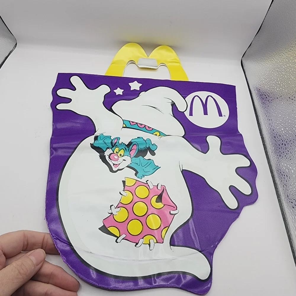 1990 McDonald's Halloween Trick or Treat Bag Ghost Purple Happy Meal Vintage